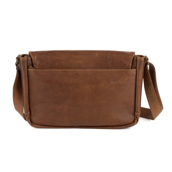 New! Reclaimed Leather Messenger Bag - Picture 4 of 7